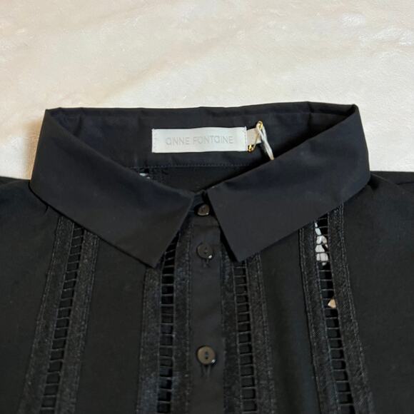 Anne Fontaine Marika Short Sleeve Button Up Shirt Size 40 (6-8) NEW Minimalist - Picture 4 of 10